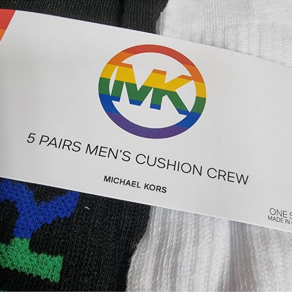 Michael Kors Pride Crew Sock Multi- 5PK Rainbow 🌈 NWT Unisex One Size - Picture 5 of 8